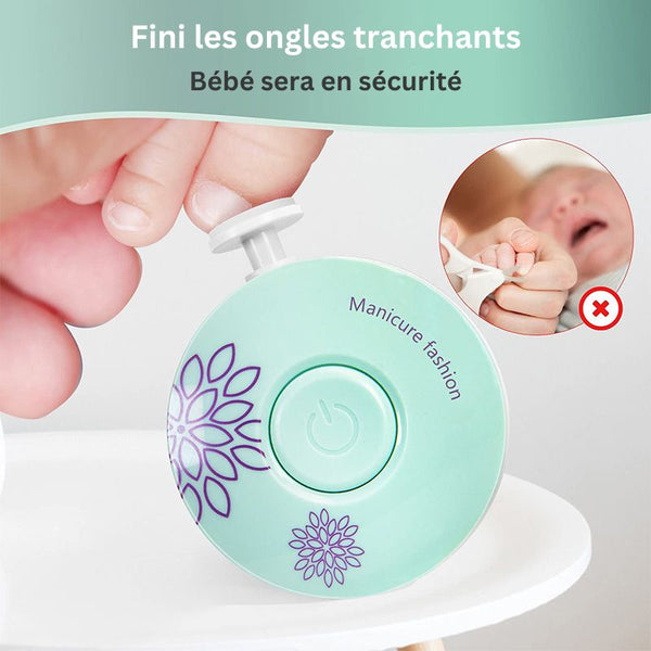 Sécurité optimale avec BabyNails, la Lime à ongles bébé électrique douce et précise.