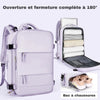 Sac à dos de voyage femme avec rangement pratique et ouverture à 180°