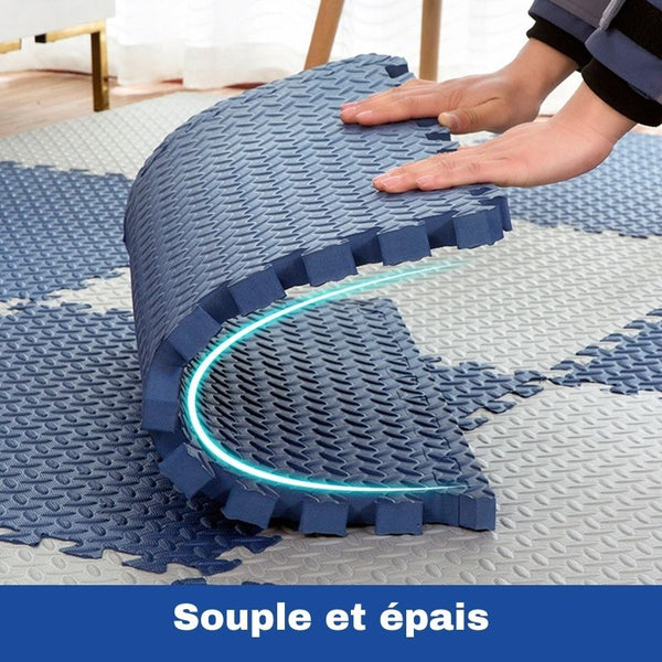 Matériau flexible du tapis d'éveil bébé pour un usage pratique et sûr.