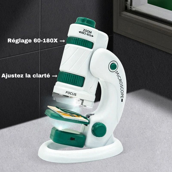 Microscope de poche Enfant avec zoom réglable pour des découvertes fascinantes.