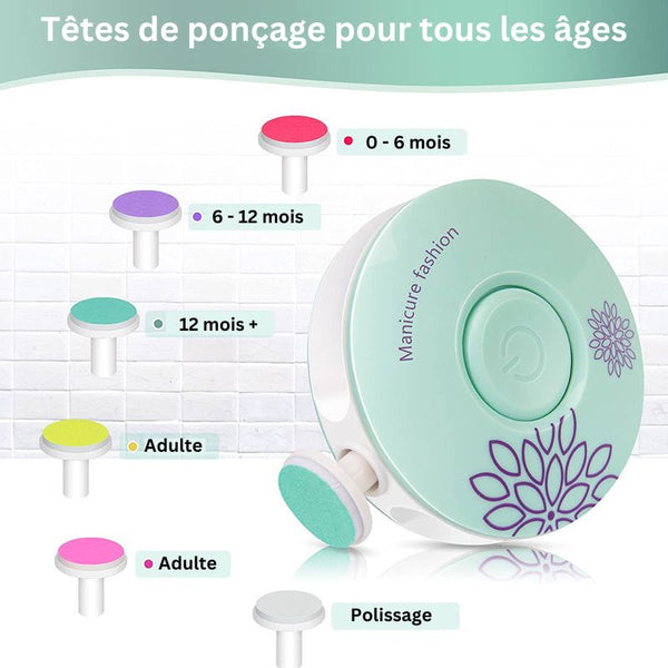 BabyNails : Lime à ongles bébé électrique avec embouts pour bébé et adultes.