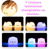 Veilleuse chat multicolore pour créer une ambiance apaisante