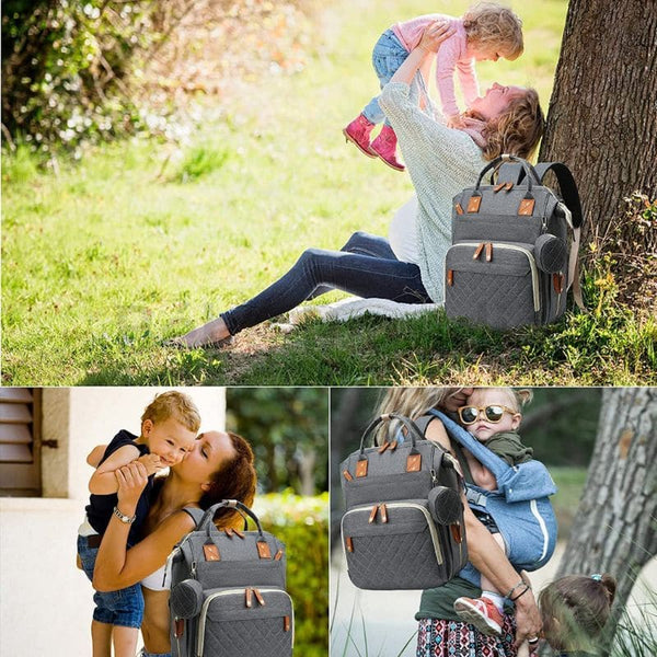 Sac à dos à langer idéal pour les sorties en famille et les pique-niques.