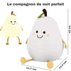 Dimensions de la veilleuse bébé poire affichées avec texte : compagnon de nuit parfait.