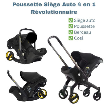 Poussette Siège Auto 4 en 1 convertible en berceau, cosi et siège