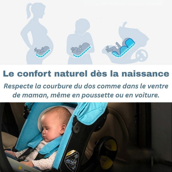 Poussette Siège Auto ergonomique respectant la courbure du dos de bébé