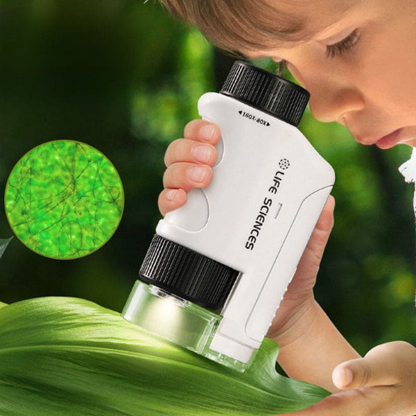 Microscope de poche Enfant : exploration amusante et éducative de la nature.