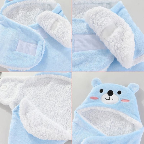 Zoom sur la douceur intérieure du Nid d'Ange Bébé bleu, idéal pour toutes les saisons.