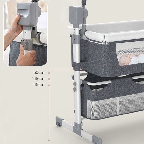 Berceau bébé portable avec hauteur réglable pour un ajustement personnalisé.