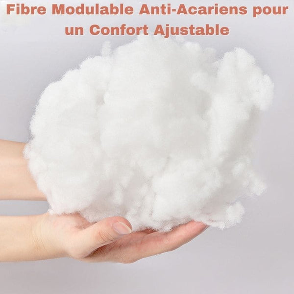 Gros plan sur la fibre de coton du garnissage du Coussin de Grossesse BumpPillow-H.
