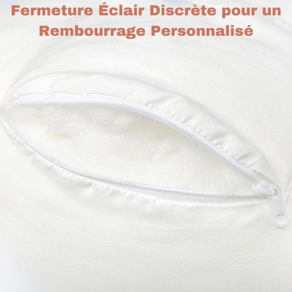 Fermeture éclair discrète pour un rembourrage personnalisé du Coussin de Grossesse BumpPillow-H.