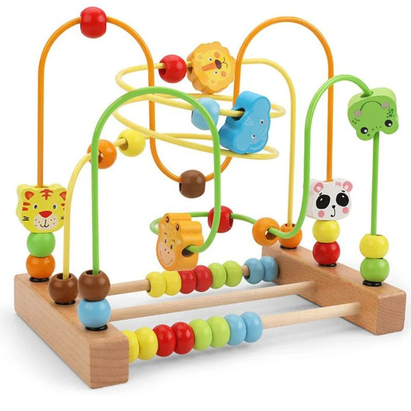 Labyrinthe en bois bébé modèle lion-singe.