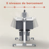 Berceau bébé portable offrant cinq niveaux de bercement pour apaiser le bébé.