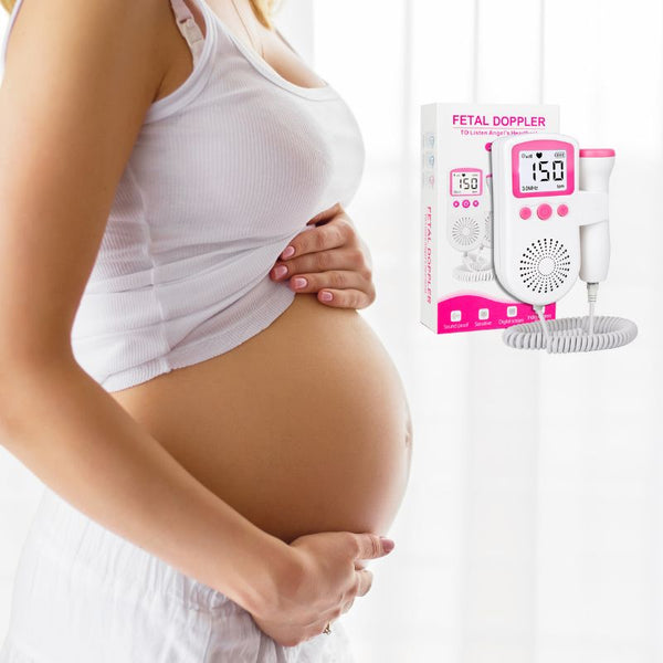 Illustration du Doppler fœtal BabyHeartBeat affichant les battements cardiaques du bébé.