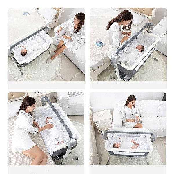 Berceau bébé portable en différentes configurations pour un usage polyvalent.