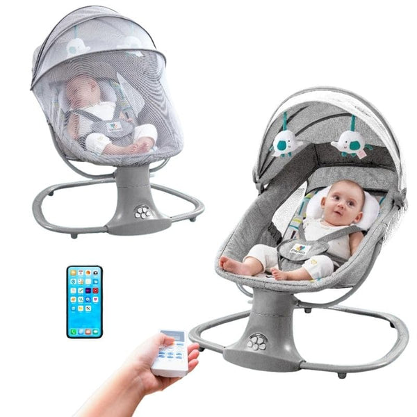 Télécommande et compatibilité Bluetooth de la balancelle bébé électrique pour un contrôle facile.