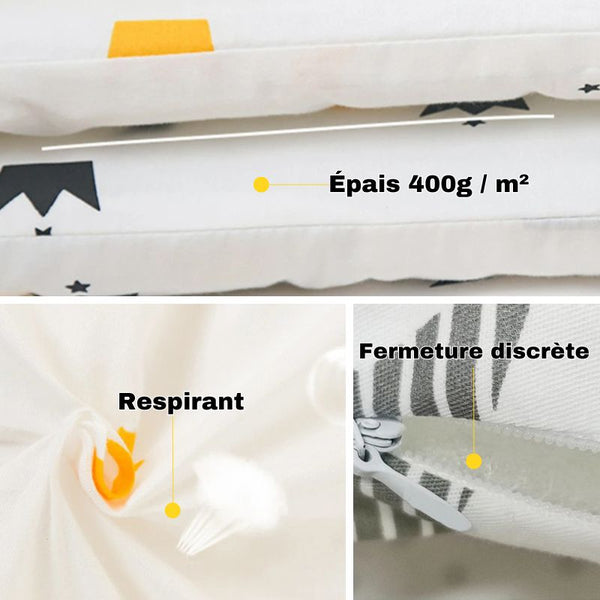 Matériau de qualité pour un Tour de Lit Bébé doux et sûr.