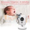 Berceuses intégrées sur le babyphone caméra longue portée pour apaiser votre bébé.