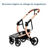 Châssis robuste et léger en alliage de magnésium pour poussette 3 en 1 en cuir PU