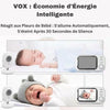 Mode VOX activé sur le babyphone longue portée, réagissant aux pleurs de bébé