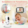 Surveillance de la température avec capteur intégré sur le babyphone caméra longue portée.