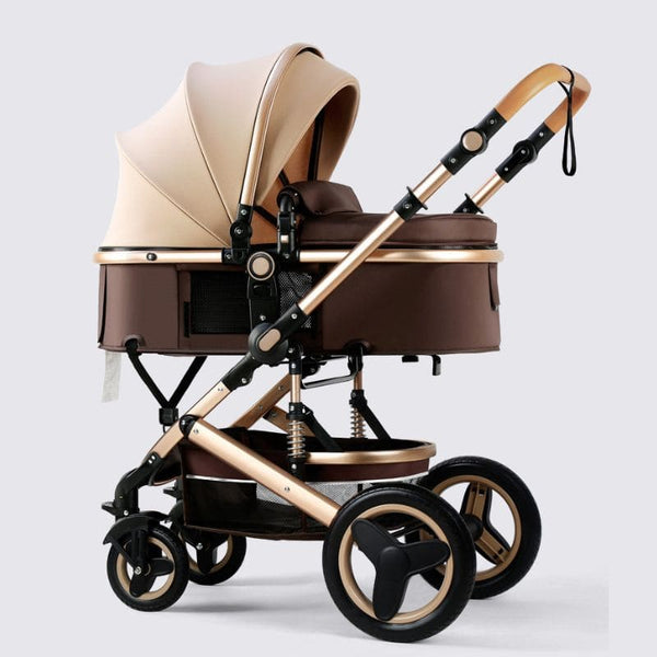 Nacelle transformable de la poussette 3 en 1 BabyRide en couleur marron.