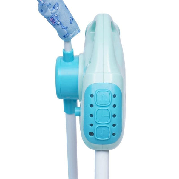 Zoom sur les boutons de commande du Berceau Bébé Électrique, permettant de régler les fonctions de bercement et mélodies.