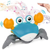 Jouet Crabe Bébé Willy en version bleu avec lumières et musique intégrées.