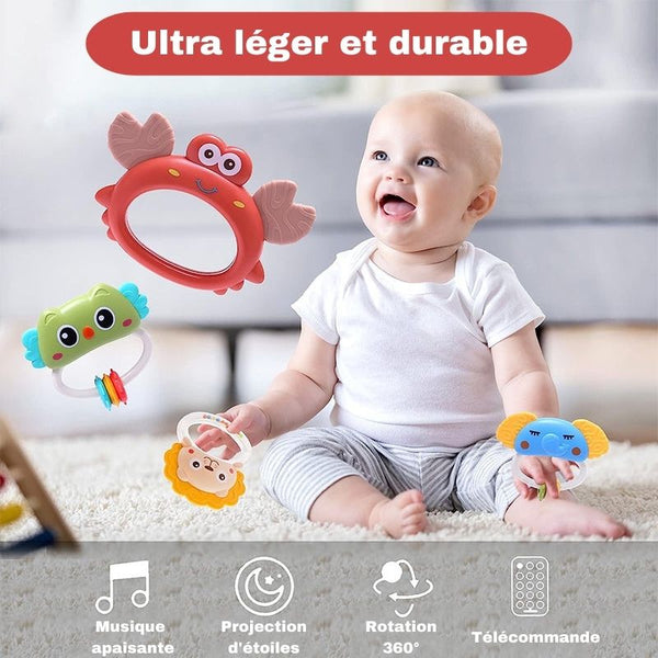 Hochets du mobile bébé musical et lumineux, robuste et léger pour les berceaux.