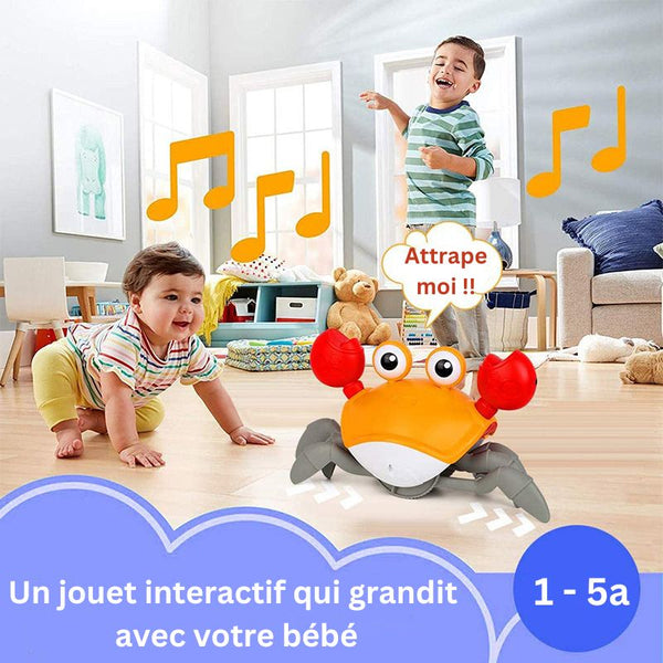Willy, le Jouet Crabe Bébé, divertit les jeunes enfants avec ses mouvements.