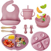 Ensemble de 8 pièces du set repas pour bébé, avec des accessoires en silicone alimentaire.