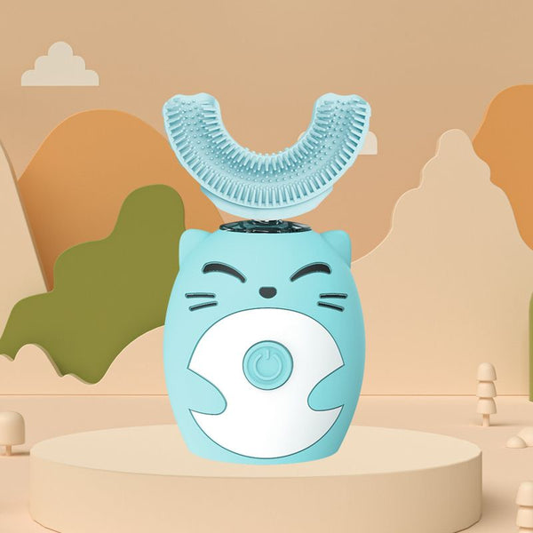 Brosse à dents électrique bébé pour les 2-6 ans, modèle bleu, adapté aux petites bouches.