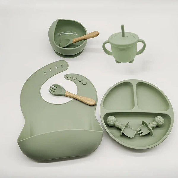 Set repas pour bébé - Vert olive