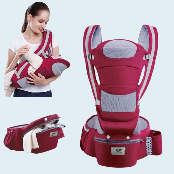 Porte bébé ergonomique BabyCarry en version rouge.