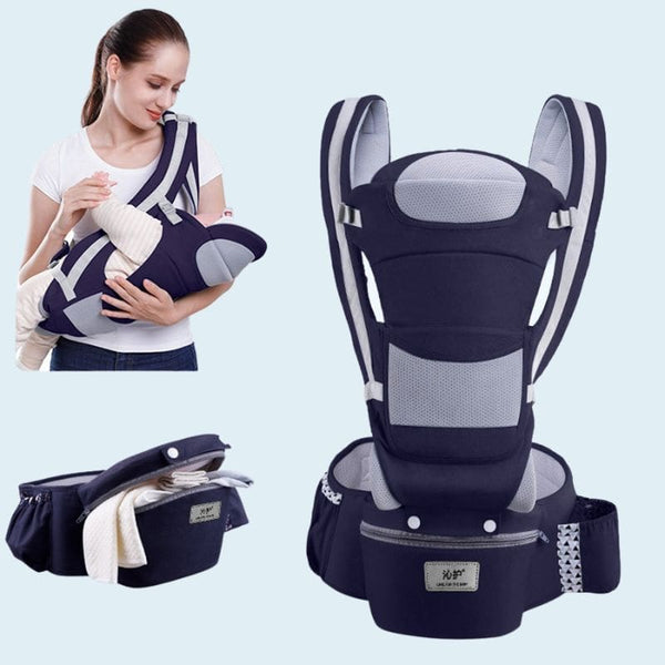 Porte bébé ergonomique BabyCarry en version bleu marine.