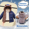 Vue démonstrative de la Doudoune Bébé réversible pour différentes occasions.
