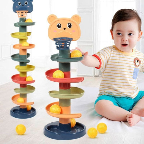 Jouet d'Éveil Bébé Tour à balles rotative disponible en plusieurs designs pour les enfants.