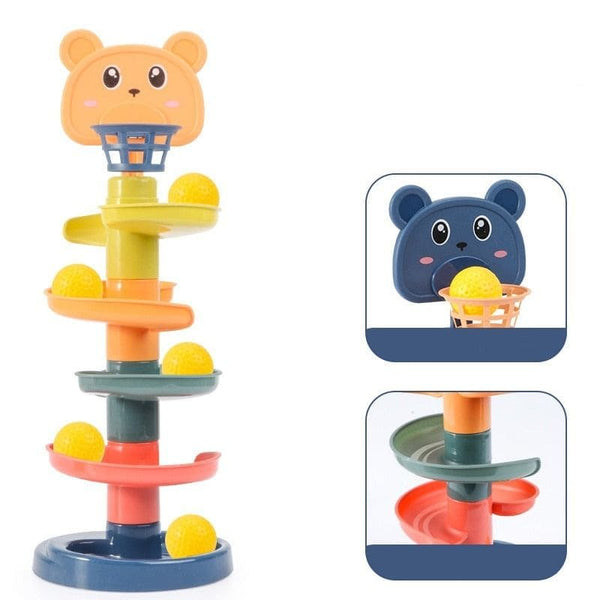 Jouet d'Éveil Bébé Tour à balles rotative modèle 5 niveaux.