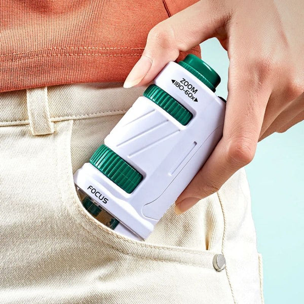 Microscope de poche Enfant : compact et pratique pour l'apprentissage mobile.