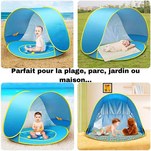BabyTent : une tente de plage bébé avec espace rafraîchissant pour jouer en toute sécurité.