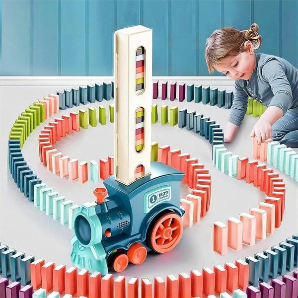 Parcours impressionnant de dominos réalisés par le Train Domino Automatique SmartTrain.