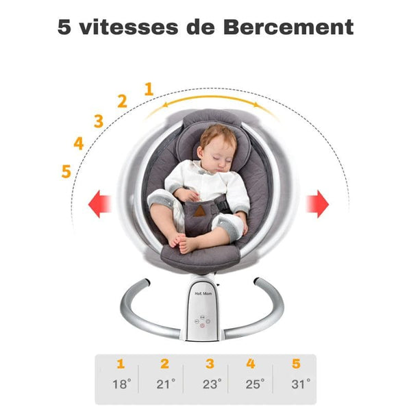 Réglage des vitesses sur la Balancelle électrique Bébé pour un confort sur mesure.