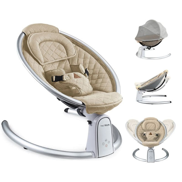 Design moderne de la Balancelle électrique Bébé en couleur beige.
