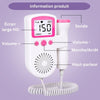 Détails techniques du Doppler fœtal BabyHeartBeat, affichant les boutons et la sonde.