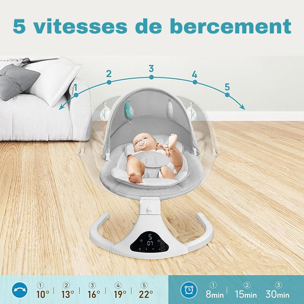 Réglage des vitesses de bercement du Transat Balancelle pour un confort personnalisé.