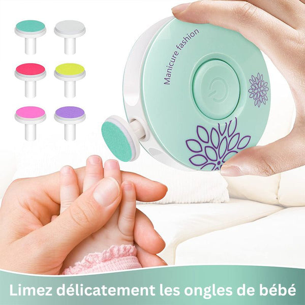 BabyNails Lime à ongles bébé électrique avec embouts adaptés à chaque âge.