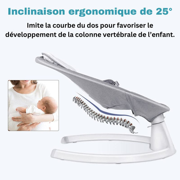 Transat Balancelle avec position inclinée de 25° pour un confort optimal et un soutien ergonomique.