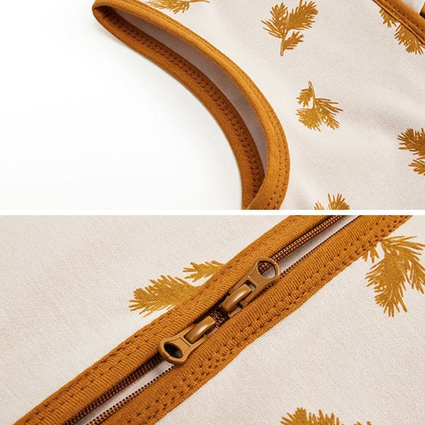 Zoom sur les finitions de la gigoteuse d’emmaillotage d’été – couture et fermeture éclair