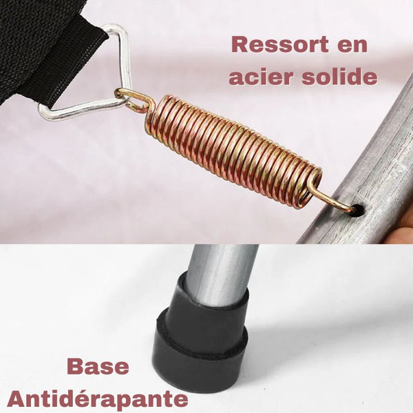 Détails du trampoline pour enfants : ressort robuste et base antidérapante pour une sécurité optimale.