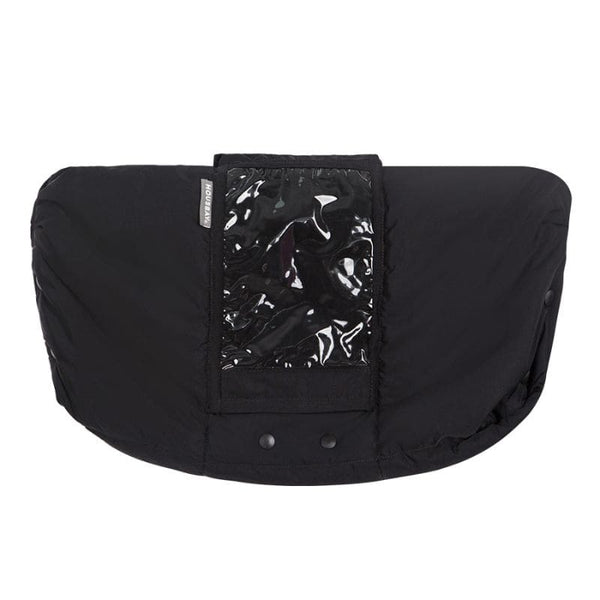 Protège Main Poussette Noir avec Fenêtre Transparente pour smartphone.